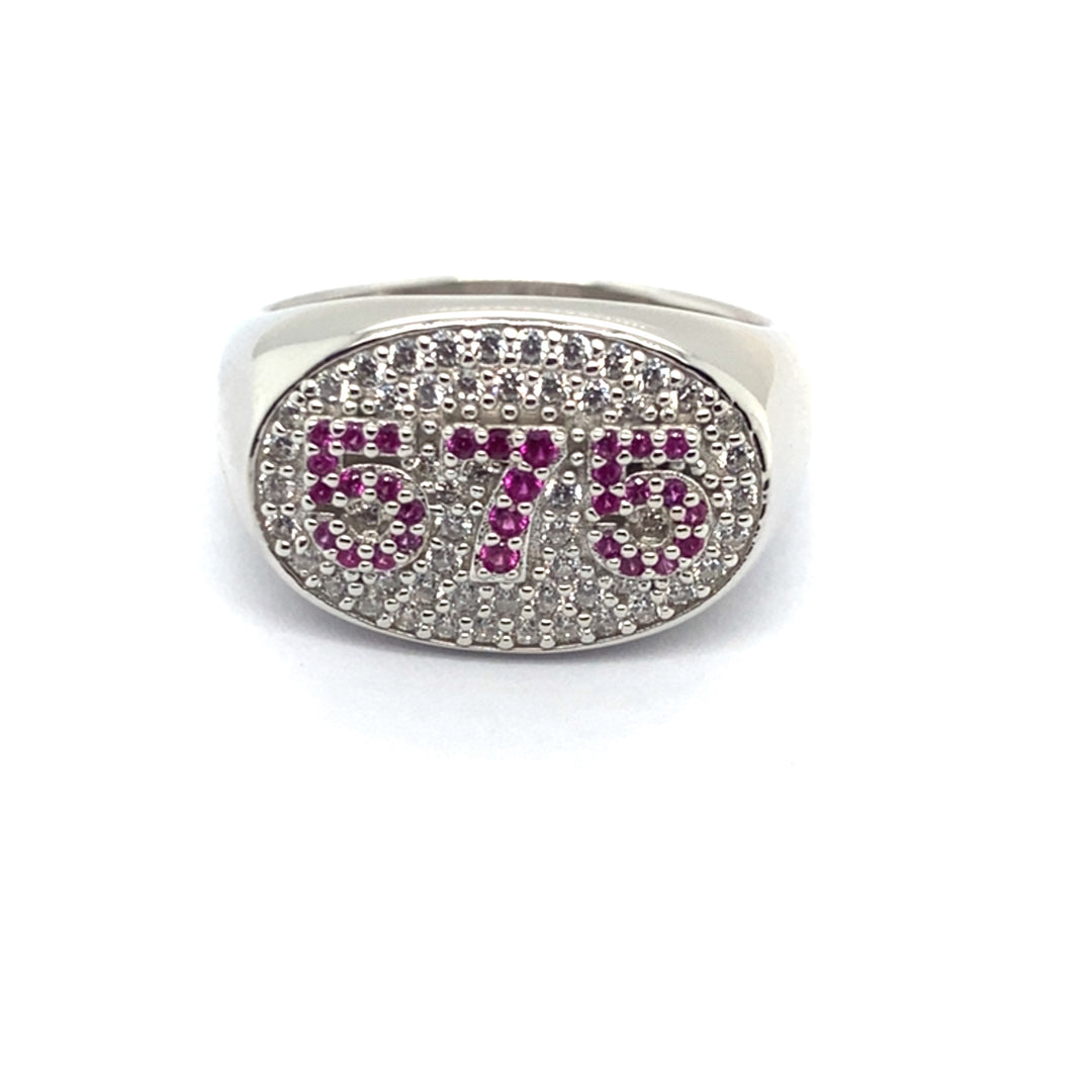 Personalized sterling silver 575 ring by TPL II featuring custom engravings and a sleek, modern design.