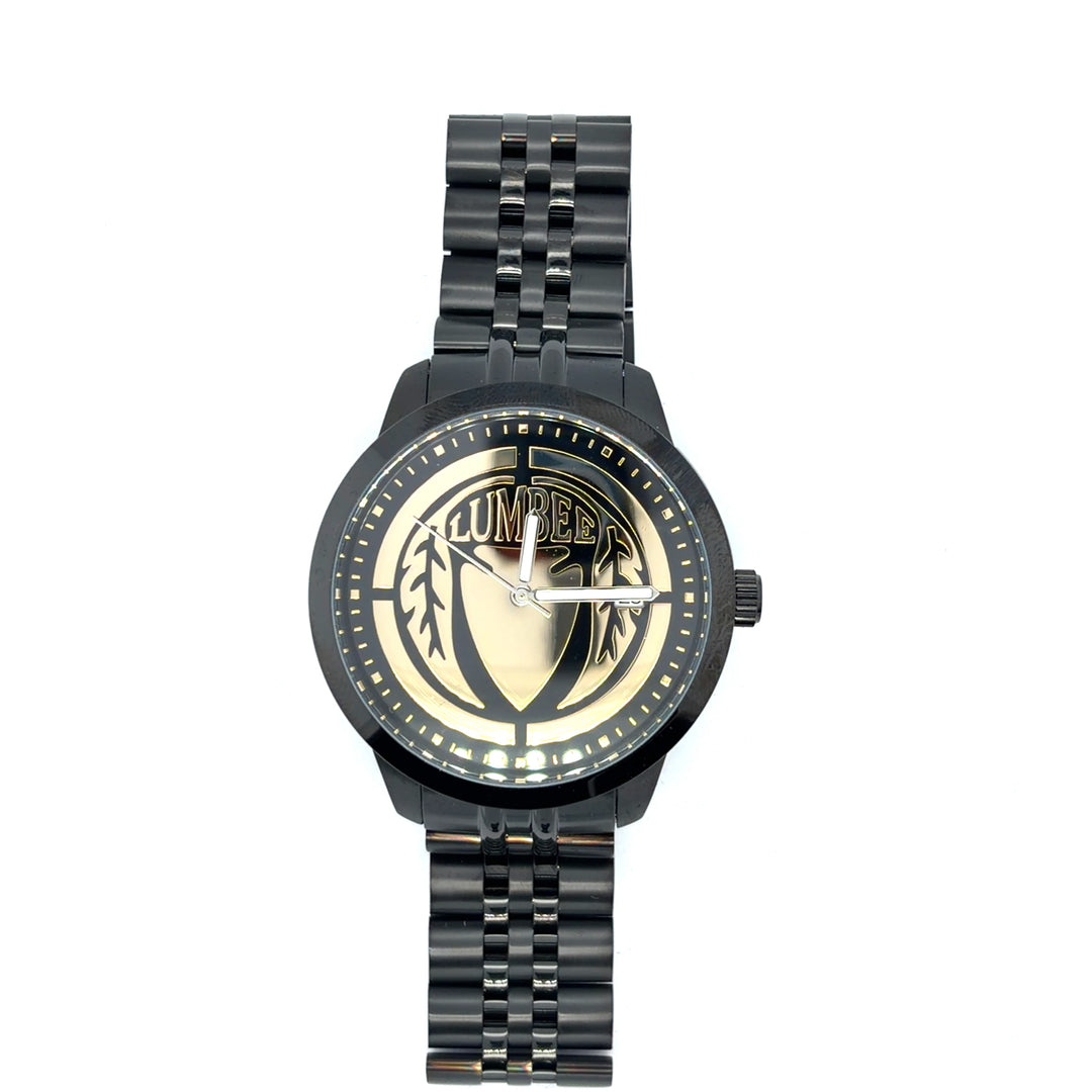 Lumbee Legacy Watch Mens - Black -Gold Tone Dial