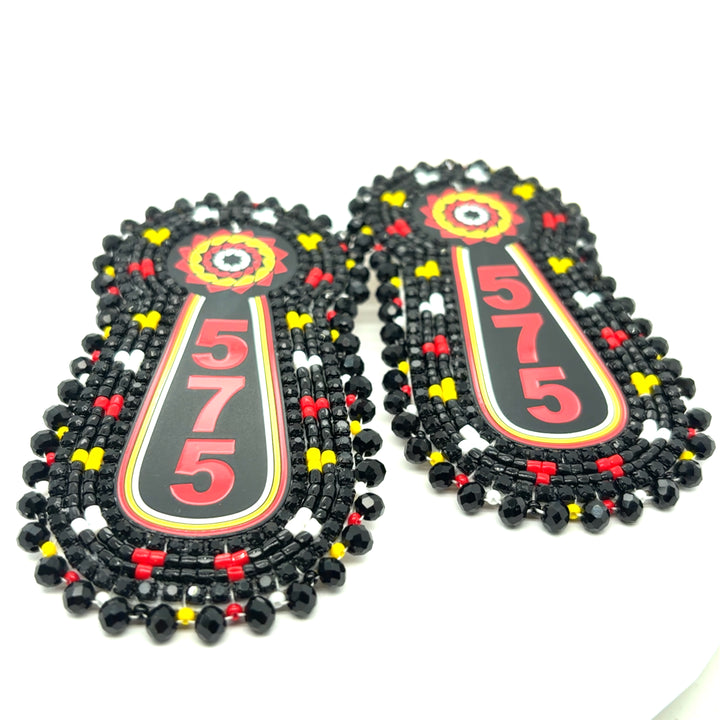 Hand Beaded Earrings Slab 575 Tribal