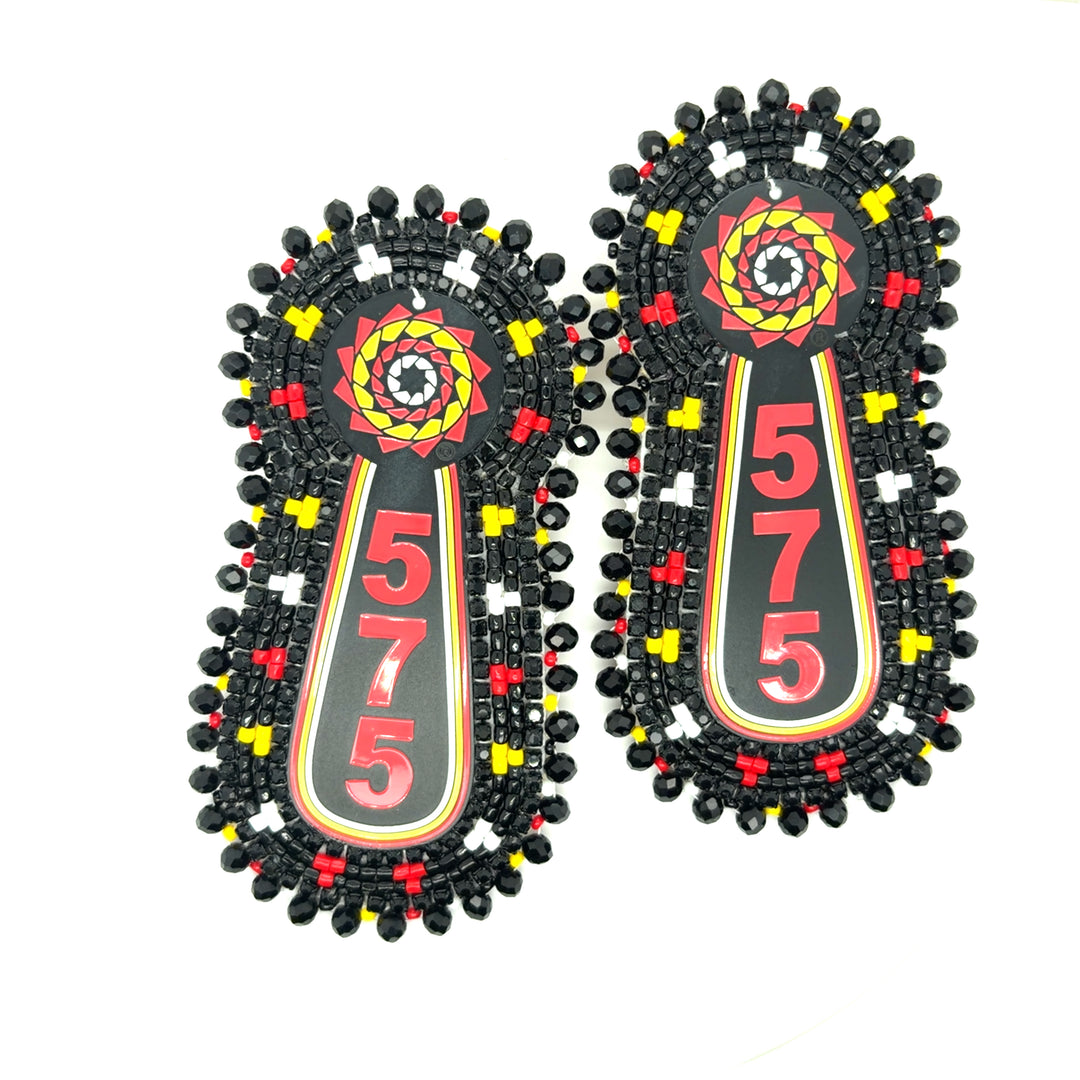 Hand Beaded Earrings Slab 575 Tribal