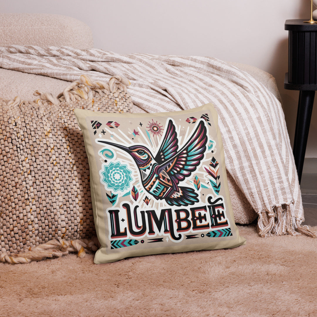 Pinecone Patchwork Humming Bird Premium Pillow