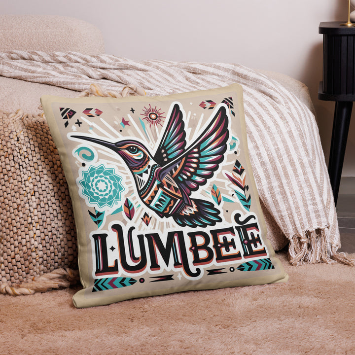 Pinecone Patchwork Humming Bird Premium Pillow