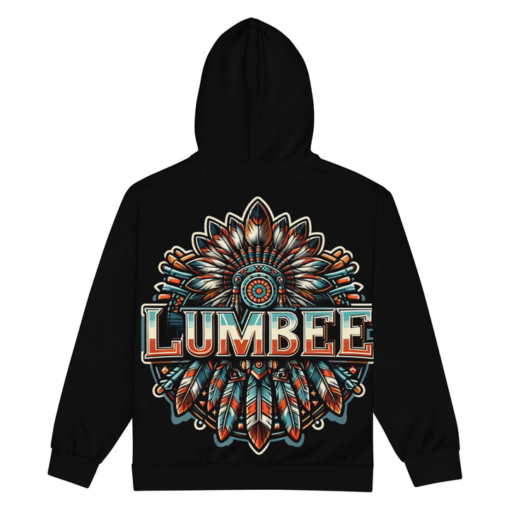 Pinecone Patchwork Lumbee Feather Unisex zip hoodie