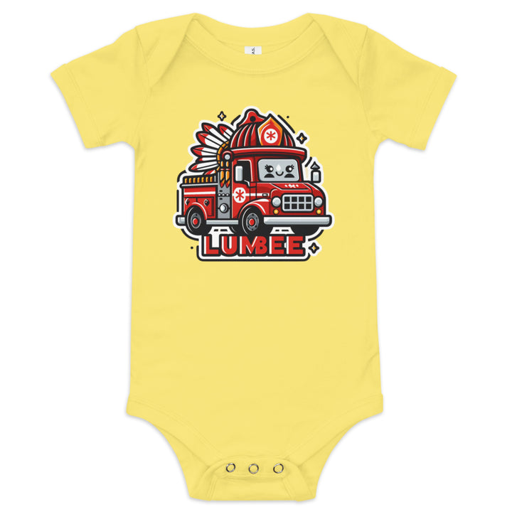 Pinecone Patchwork Fireman Baby short sleeve one piece