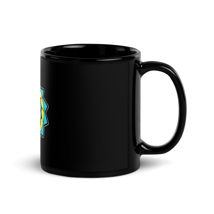 Pinecone Patchwork Black Glossy Coffee Mug