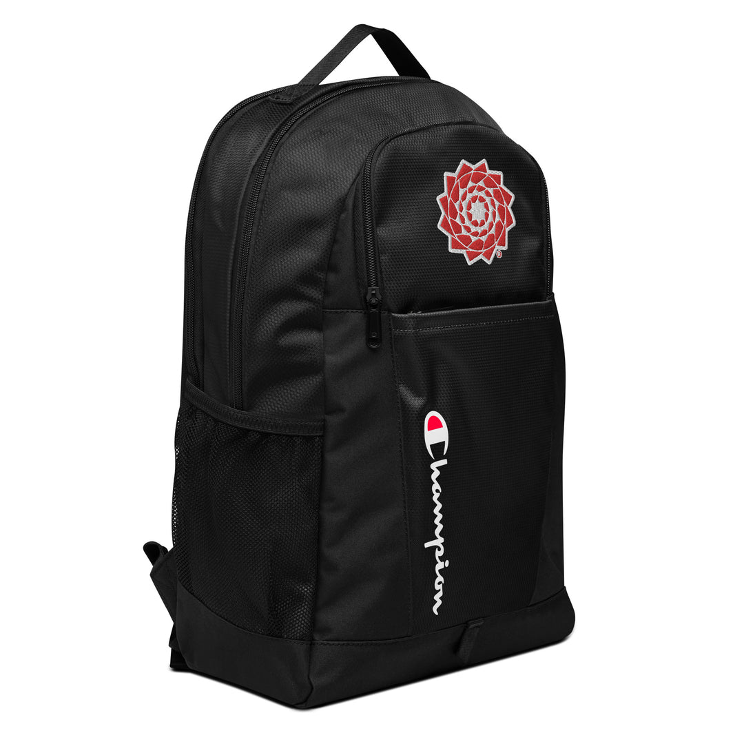 Pinecone Patchwork Champion embroidered backpack