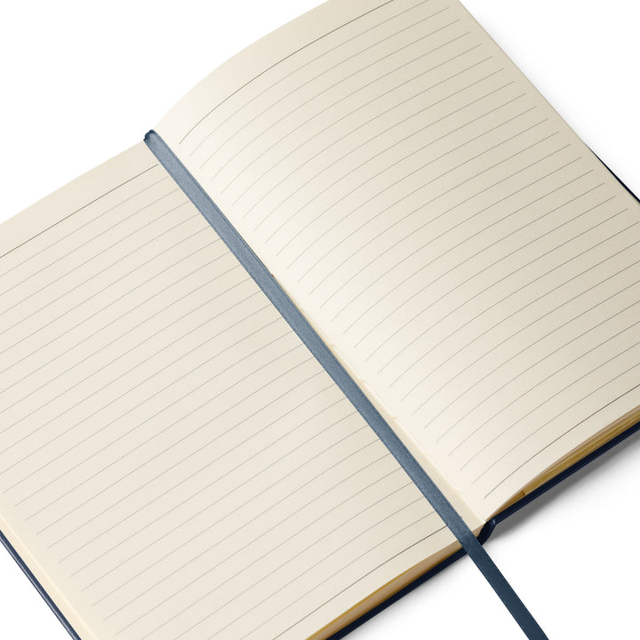 Navy hardcover Lumbee Recognition commemorative notebook by Printfull, with embossed design and lined pages for writing.