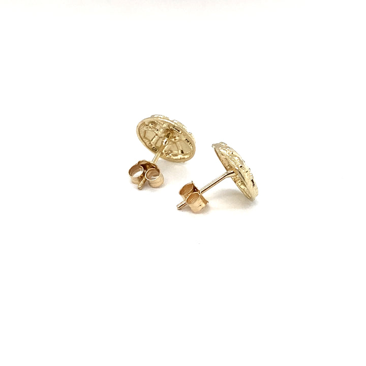 10k Round 10mm Nugget Earrings