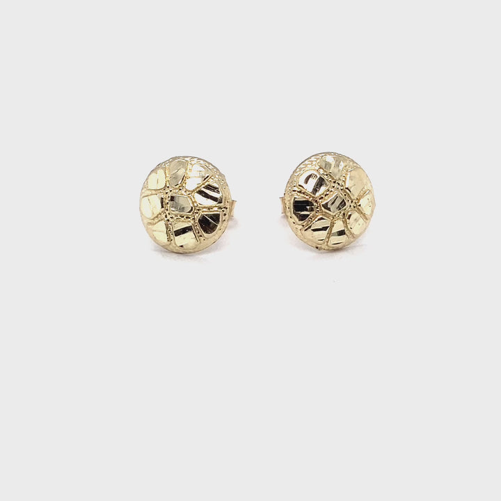 10k Round 10mm Nugget Earrings