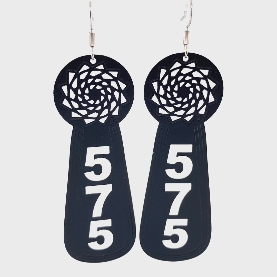 Pinecone Patchwork 575 Slab Earrings Black (See Through)