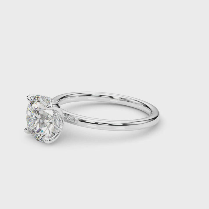 1 Carat Halo Engagement Ring Lab Grown