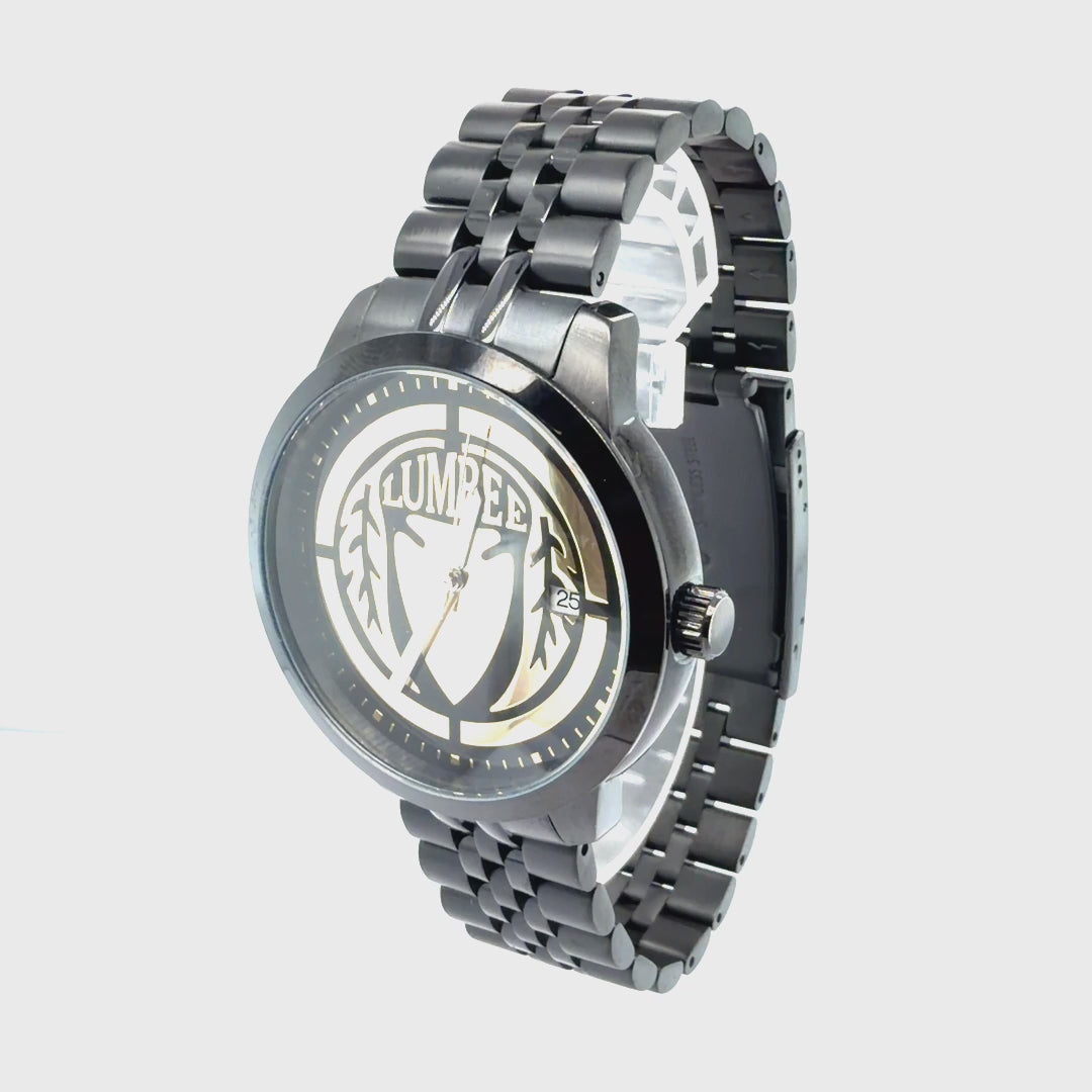 Lumbee Legacy Watch Mens - Black -Gold Tone Dial