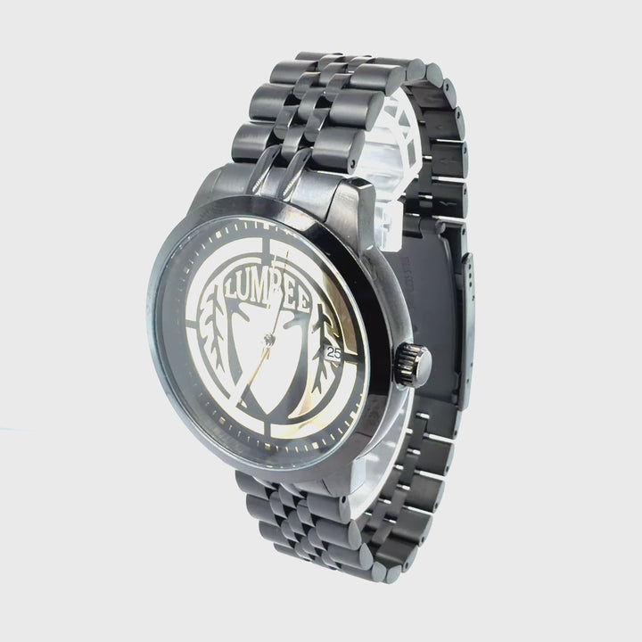 Lumbee Legacy Watch Mens - Black -Gold Tone Dial