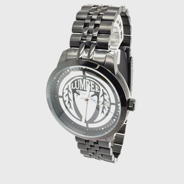 Lumbee Legacy Watch Mens - Black -Silver Tone Dial