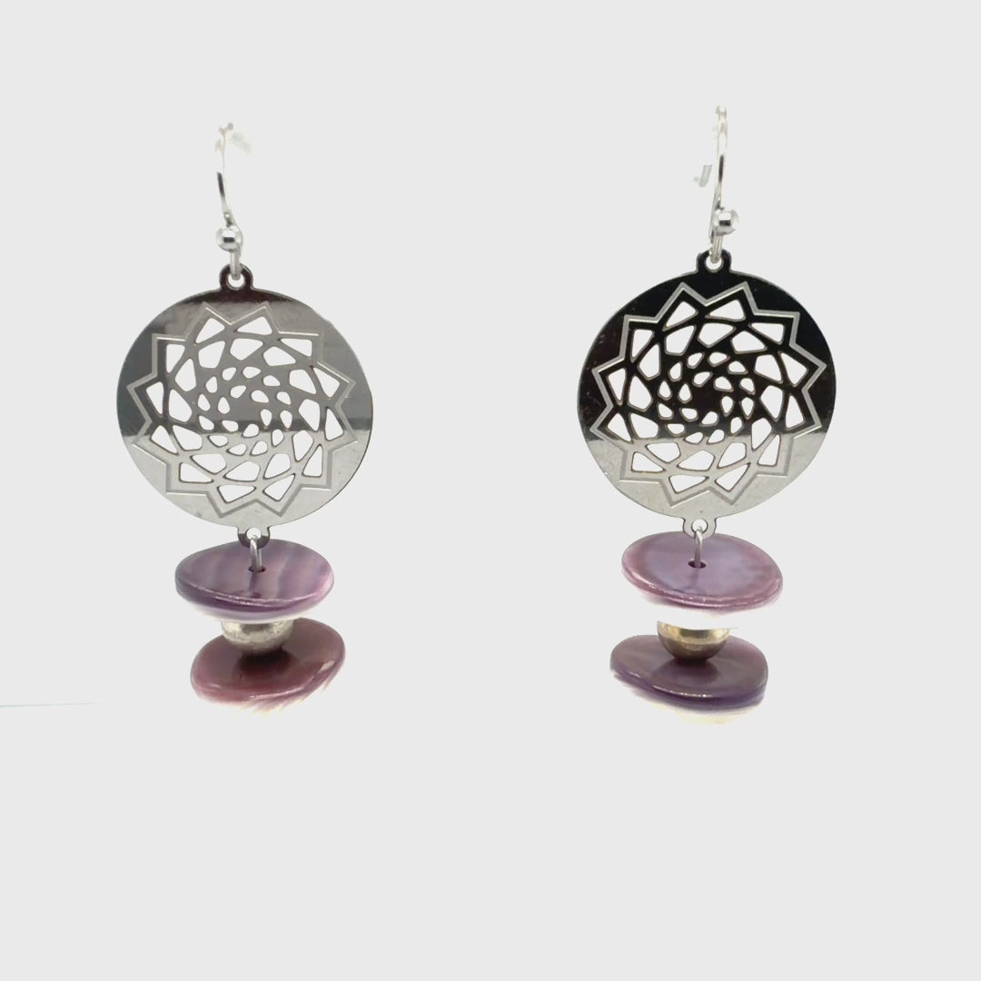 Wampum Pinecone Patchwork Earrings