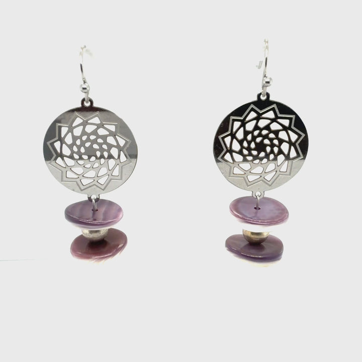 Wampum Pinecone Patchwork Earrings
