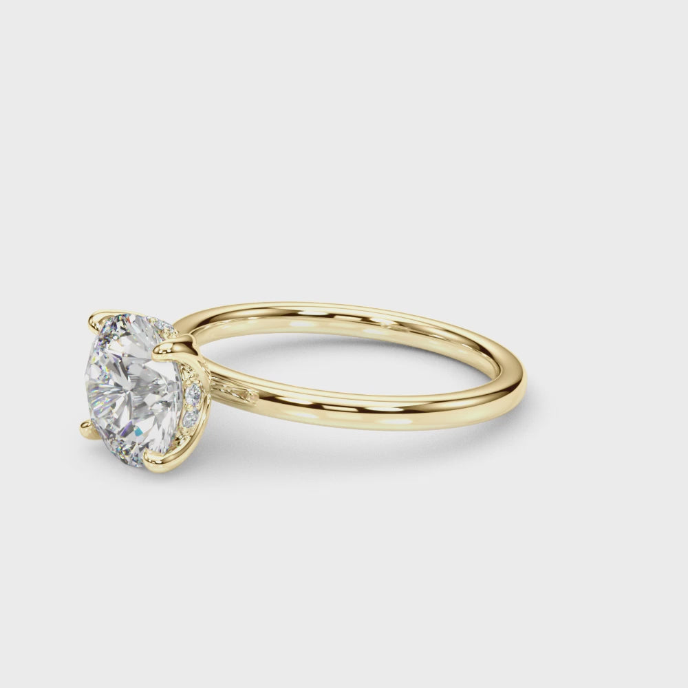 1 Carat Halo Engagement Ring Lab Grown