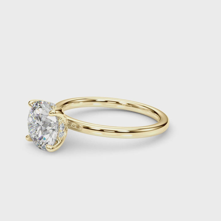 1 Carat Halo Engagement Ring Lab Grown