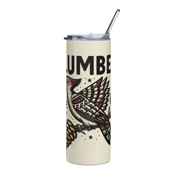 Pinecone Patchwork Woodpecker Stainless steel tumbler