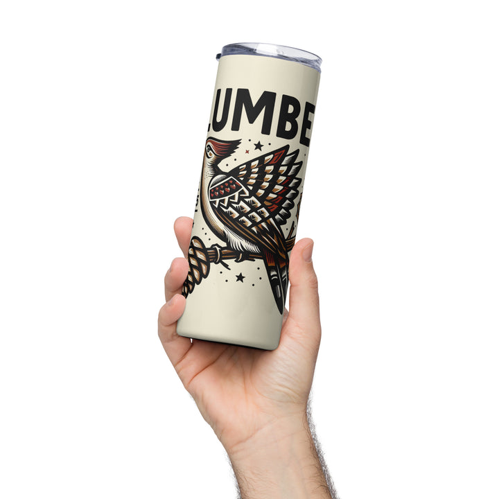 Pinecone Patchwork Woodpecker Stainless steel tumbler