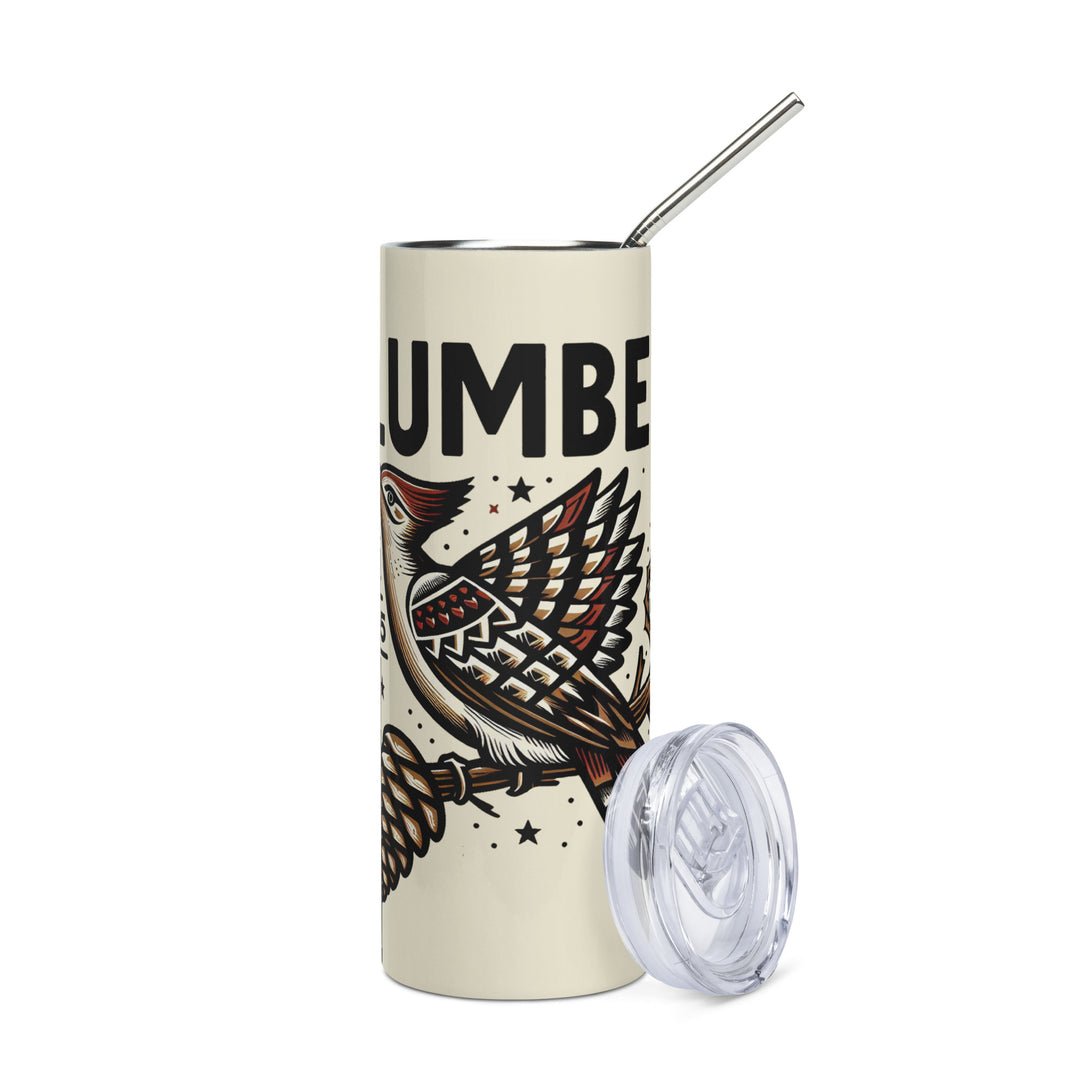 Pinecone Patchwork Woodpecker Stainless steel tumbler