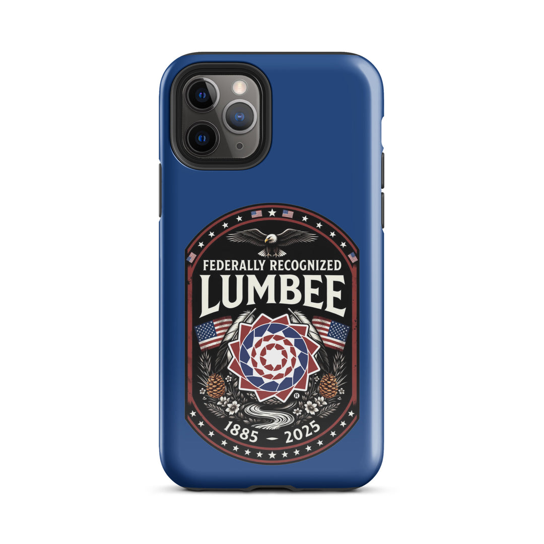Printfull Lumbee Federal Recognition tough glossy iPhone 11 Pro case showing front view with printed design.