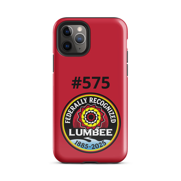 Printfull Lumbee recognition tough iPhone 11 Pro case with glossy finish and printed design featuring Lumbee imagery.