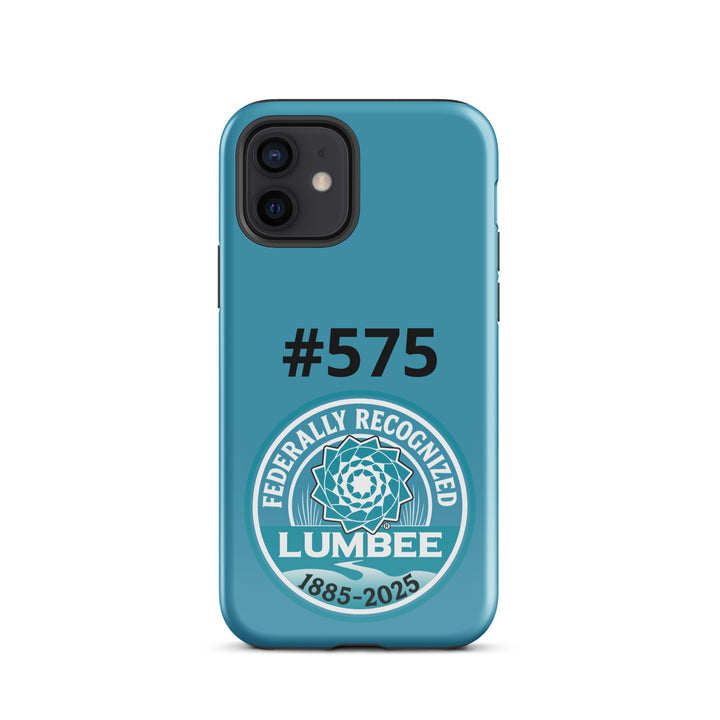Glossy Lumbee recognition tough case for iPhone 12 by Printfull, featuring vibrant print design on durable phone protection.