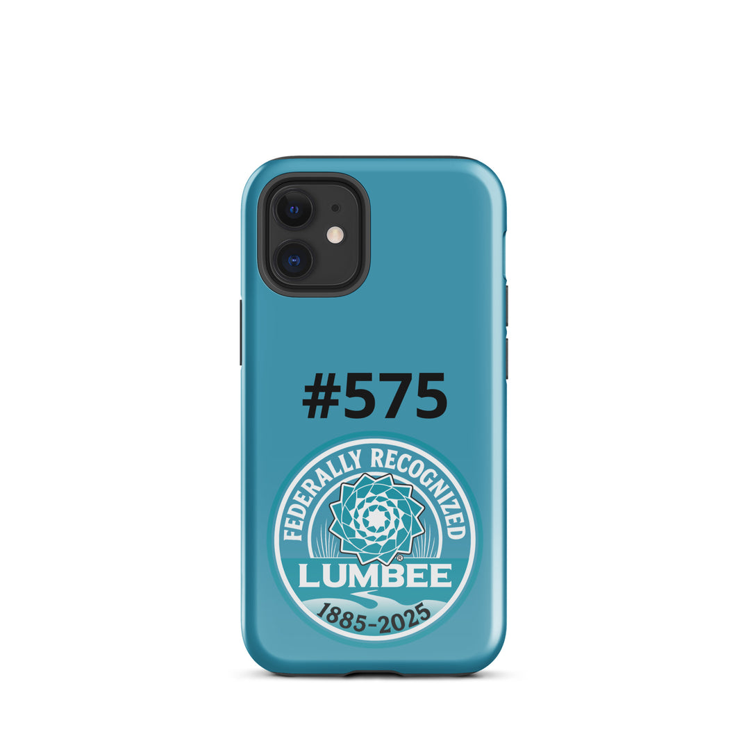 Glossy iPhone 12 Mini tough case featuring Lumbee recognition print by Printfull, designed for durability and style.