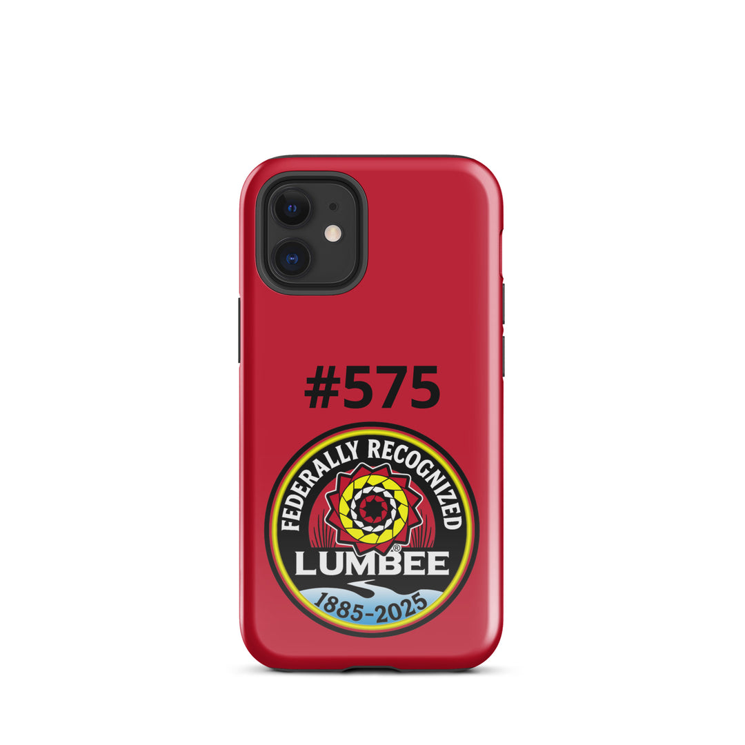 Printfull Lumbee recognition tough case for iPhone 12 Mini featuring glossy finish and detailed print of the commemorative design.