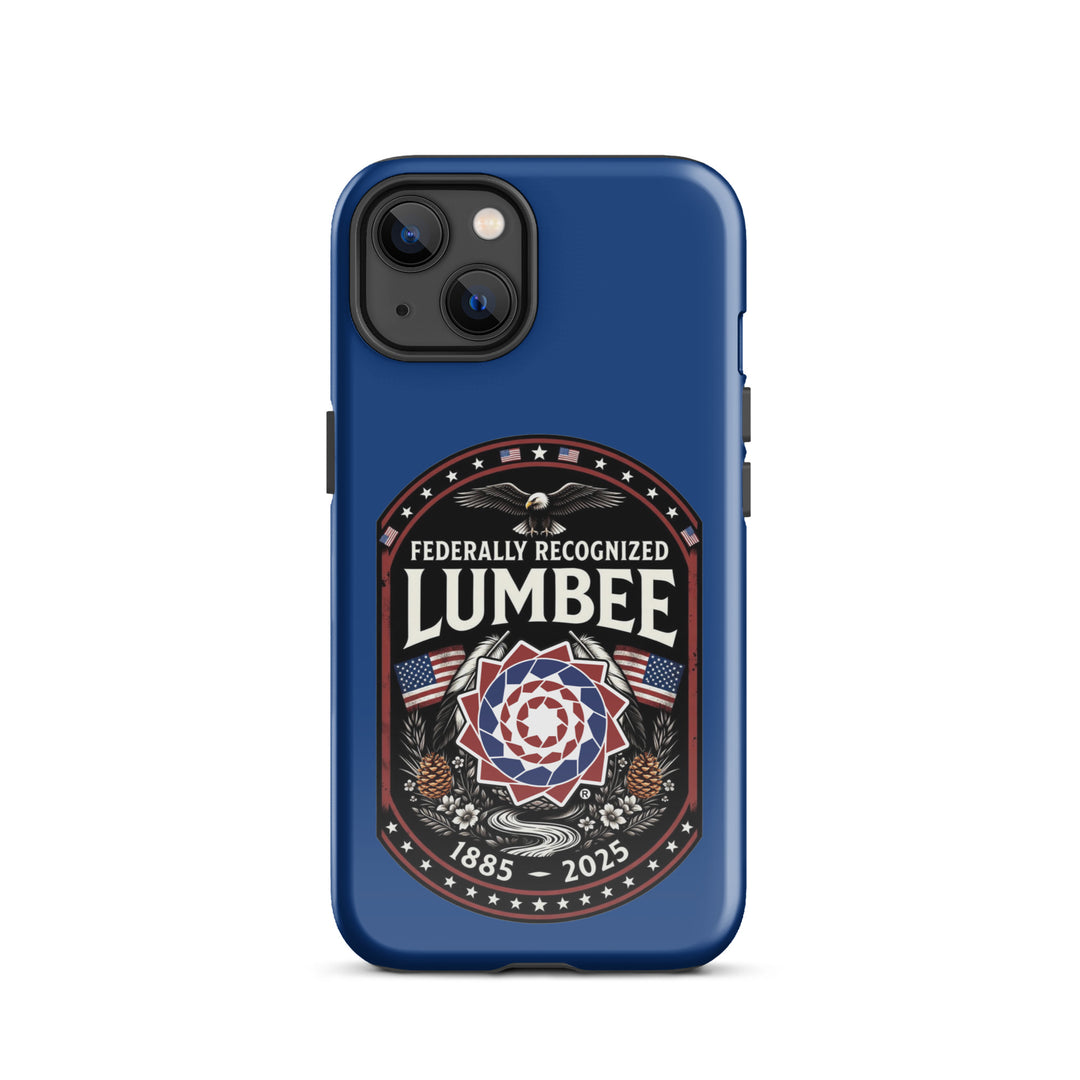 Printfull Lumbee Federal Recognition tough glossy iPhone 13 case with printed design and durable protective features.