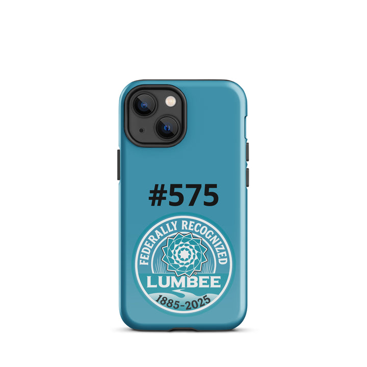 Printfull Lumbee recognition tough iPhone 13 mini case with glossy finish, featuring printed design and durable protection.