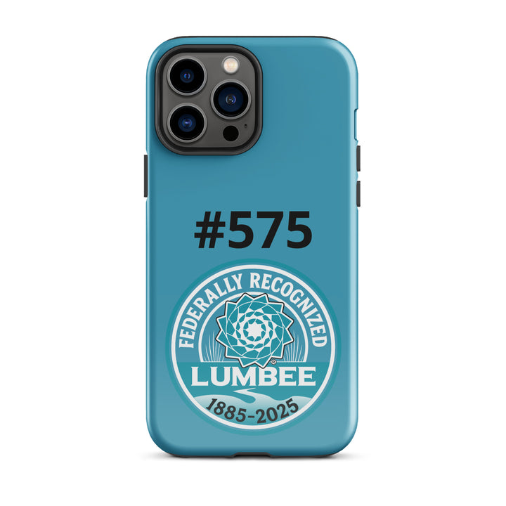 Printfull Lumbee recognition tough case for iPhone 13 Pro Max with glossy finish, featuring commemorative print design.