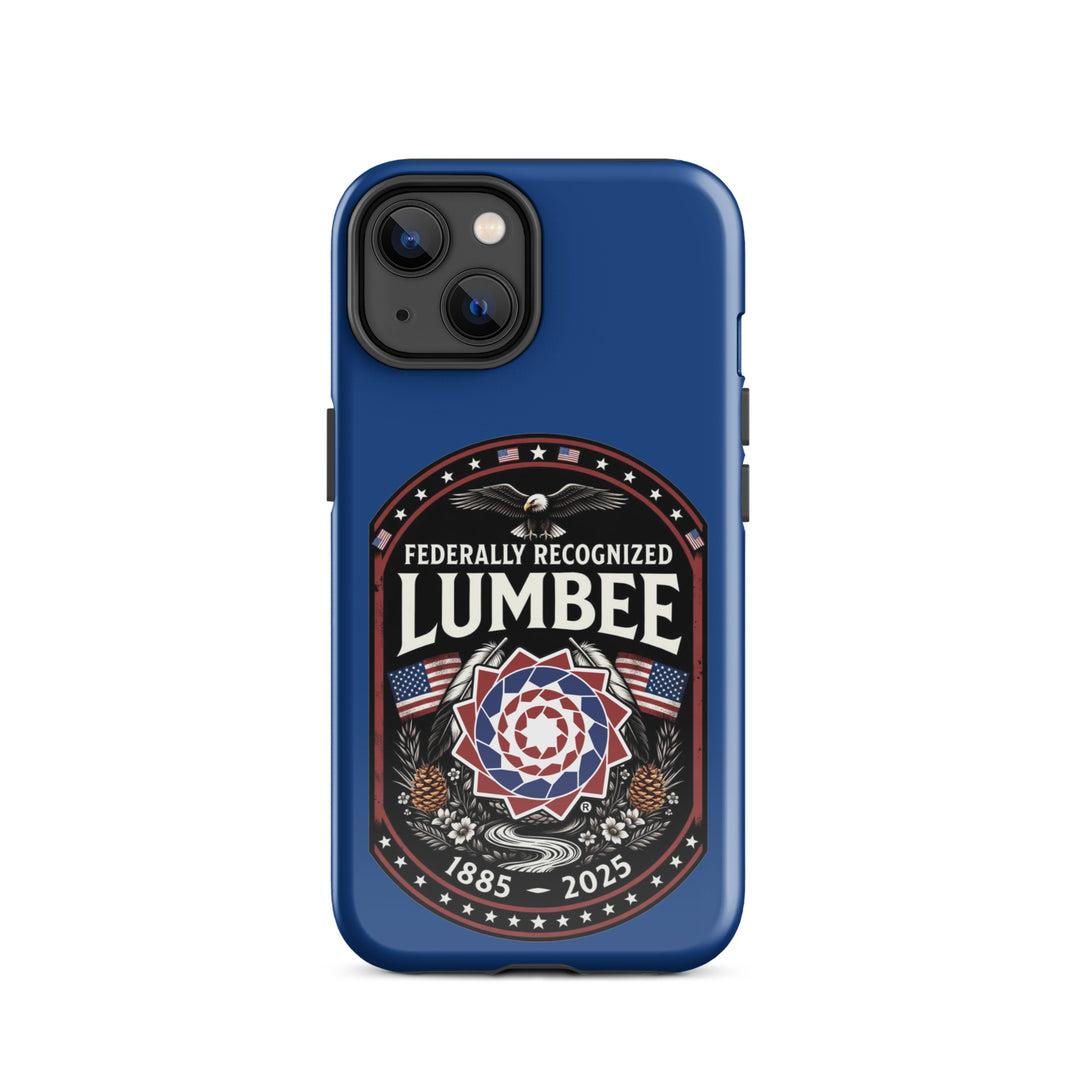 Printfull Lumbee Federal Recognition Tough Glossy iPhone 14 case with durable protection and vibrant print design.