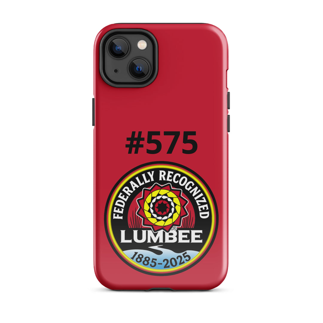 Glossy Commemorative Lumbee Recognition Tough Case for iPhone 14 Plus by Printfull with detailed Lumbee design.