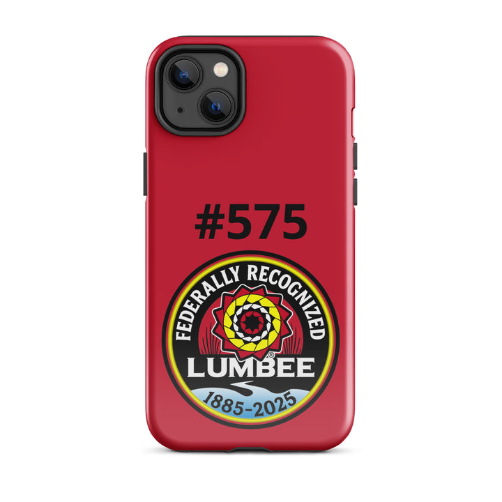 Glossy Commemorative Lumbee Recognition Tough Case for iPhone 14 Plus by Printfull with detailed Lumbee design.
