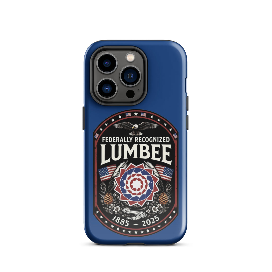 Glossy Printfull Lumbee Federal Recognition tough case for iPhone 14 Pro, designed to protect and showcase the phone.