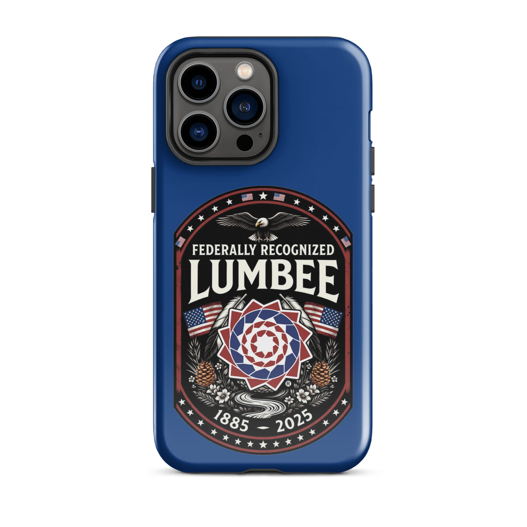 Printfull Lumbee Federal Recognition tough glossy iPhone 14 Pro Max case with printed design, protective phone cover.