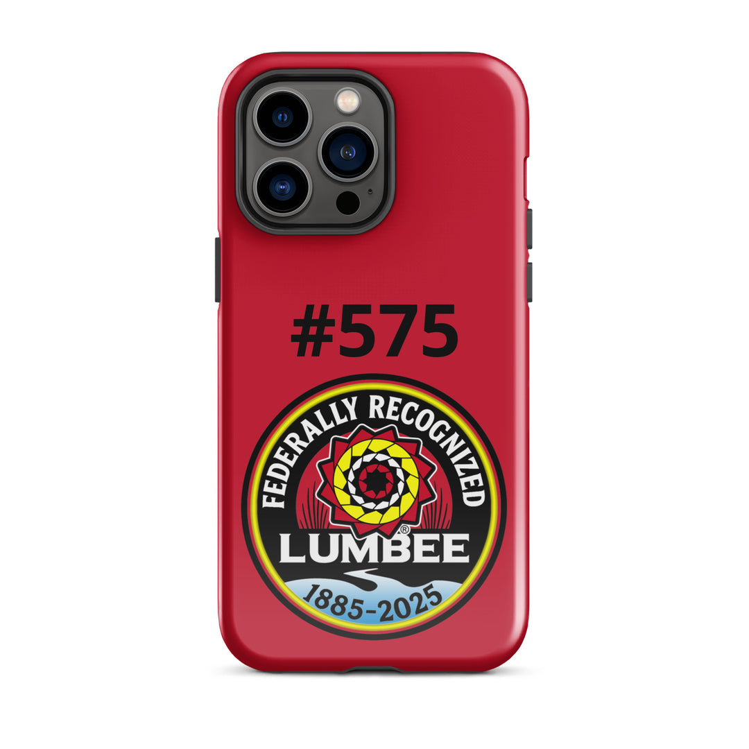 Glossy Printfull Lumbee recognition iPhone 14 Pro Max tough case with printed design featuring Lumbee cultural imagery.