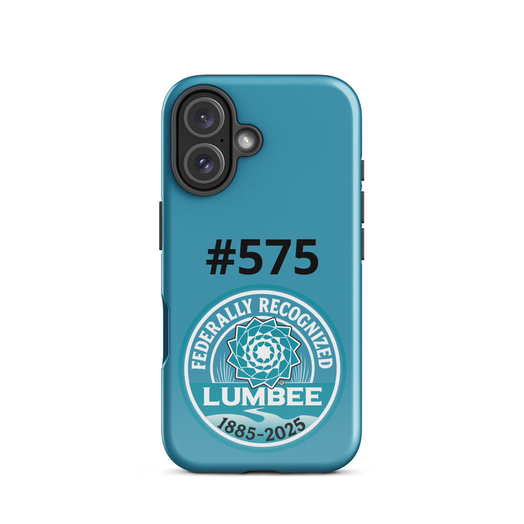Glossy Printfull Lumbee Recognition tough case for iPhone 16, featuring commemorative design for iPhone protection.