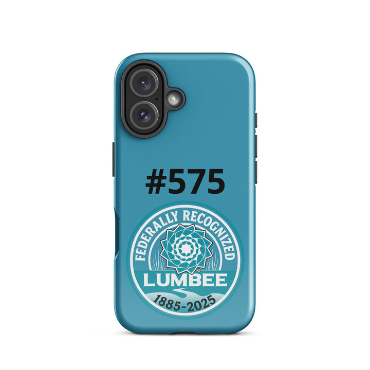 Glossy Printfull Lumbee Recognition tough case for iPhone 16, featuring commemorative design for iPhone protection.