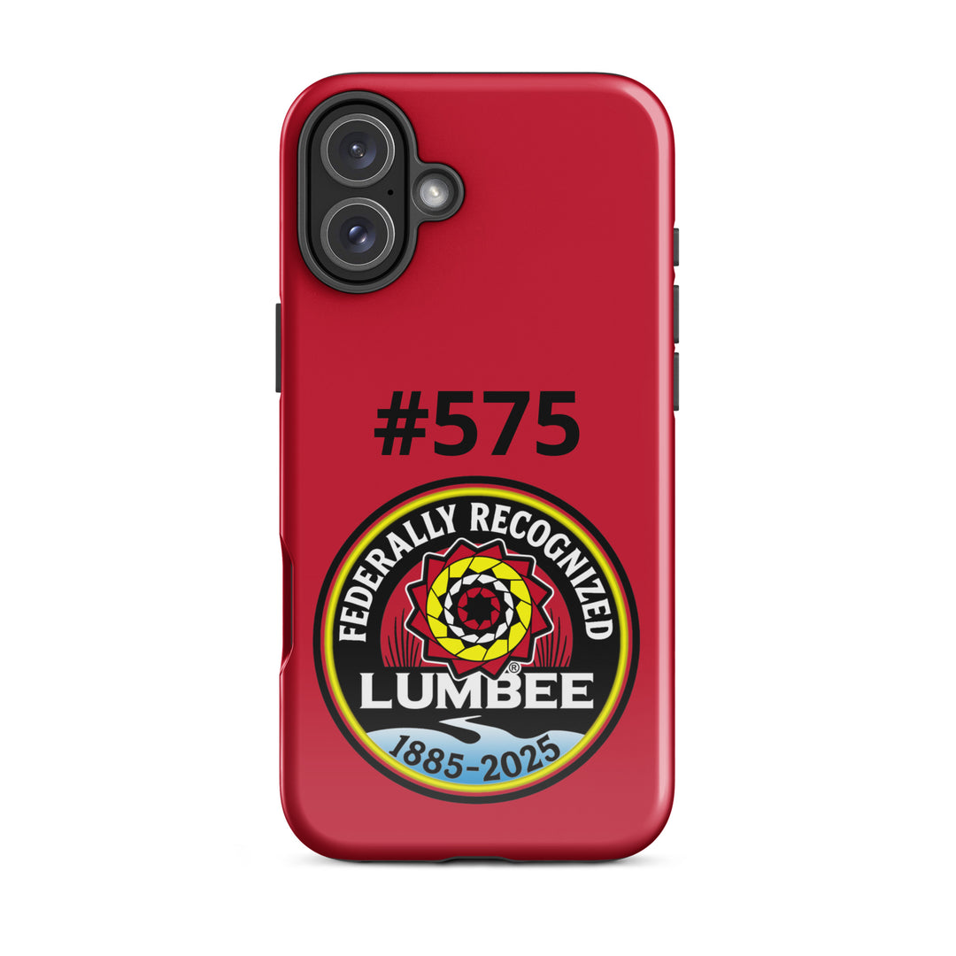 Glossy Lumbee recognition tough case for iPhone 16 Plus by Printfull, featuring vibrant print design on durable protective cover.