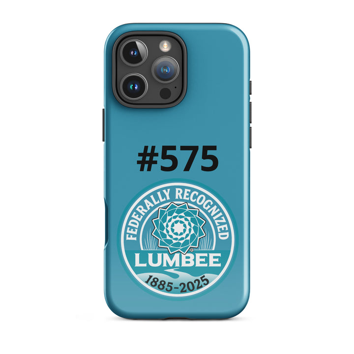 Printfull Commemorative Lumbee Recognition tough case for iPhone 16 Pro Max with glossy finish, designed for durability and style.
