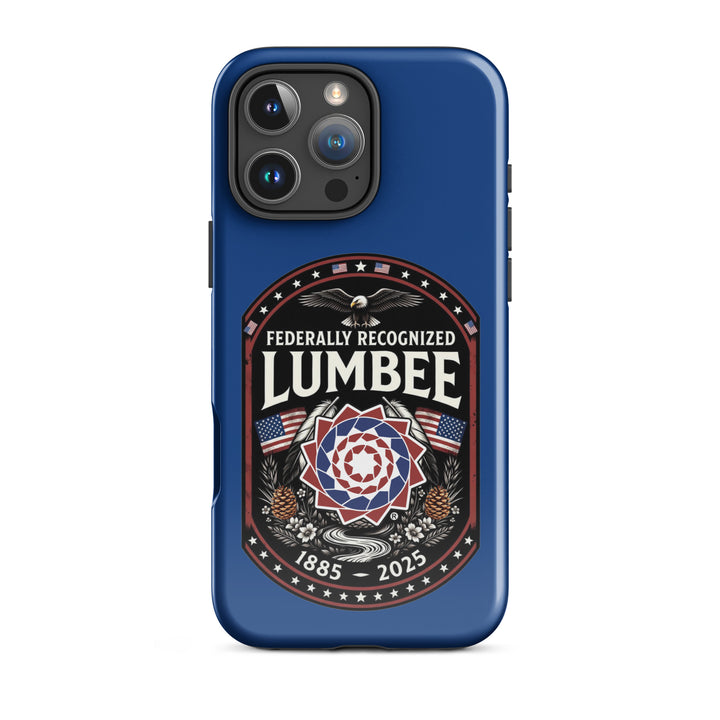 Printfull Lumbee Federal Recognition tough glossy case for iPhone 16 Pro Max, featuring a durable protective design and vibrant print.