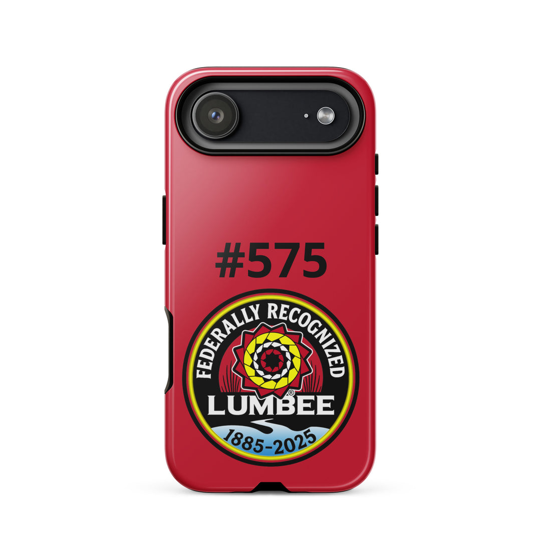 Printfull Lumbee recognition tough iPhone case with glossy finish for iPhone 17 Air, featuring commemorative print design.