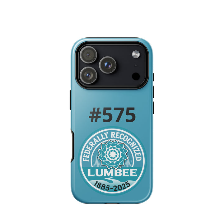 Printfull Lumbee recognition tough iPhone 17 Pro case with glossy finish and printed design, providing durable protection.