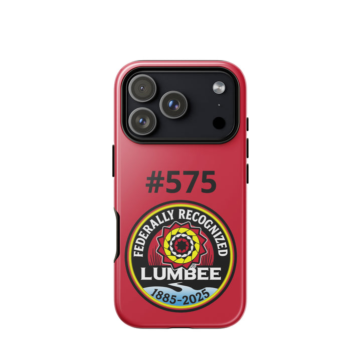 Glossy Printfull tough case for iPhone 17 Pro with Lumbee recognition print, featuring durable protection and vibrant design.