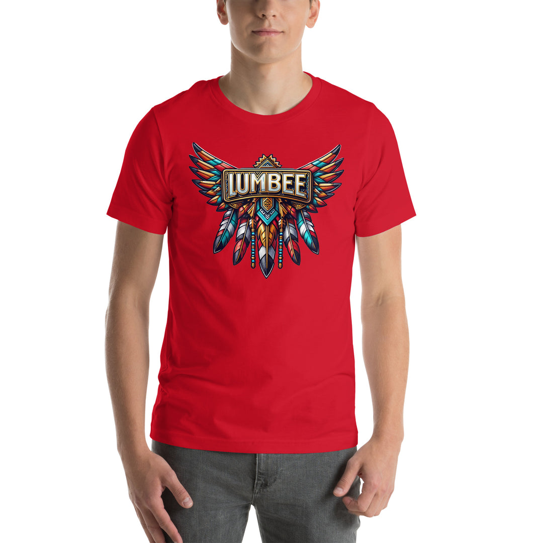 Pinecone Patchwork Mens Lumbee Wings Unisex Bella T-shirt