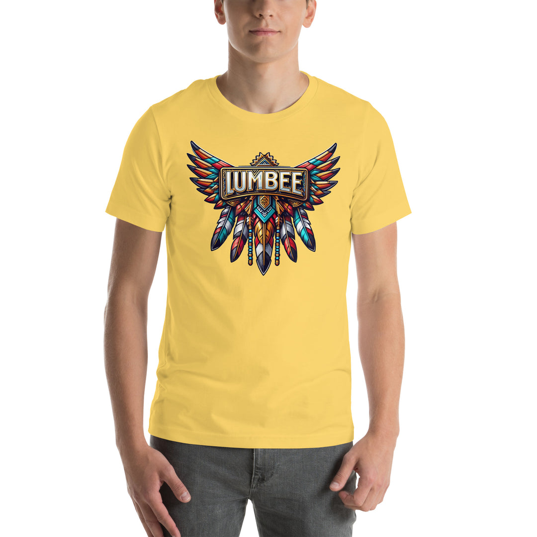 Pinecone Patchwork Mens Lumbee Wings Unisex Bella T-shirt