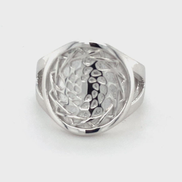 Pinecone Patchwork Thankful Ring Sterling